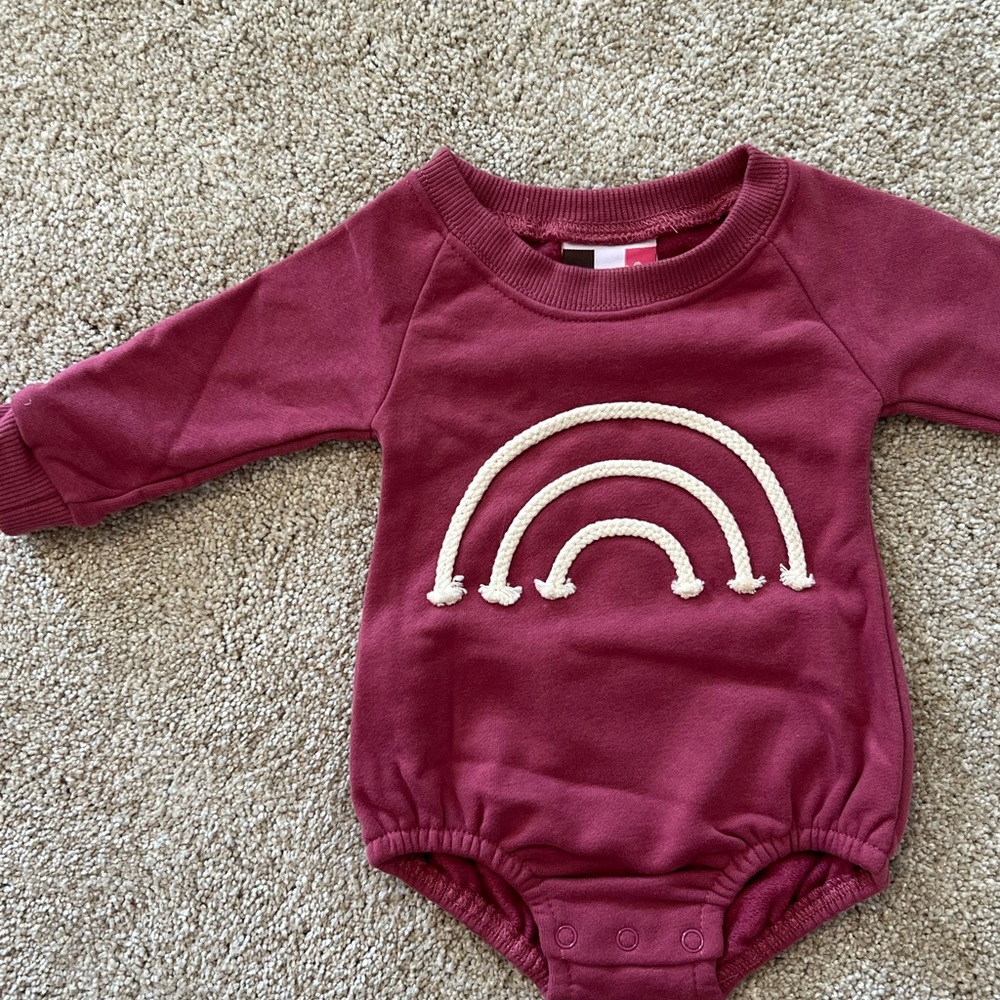 NWOT Pink Long-Sleeve Baby Sweatshirt Bubble with Rainbow